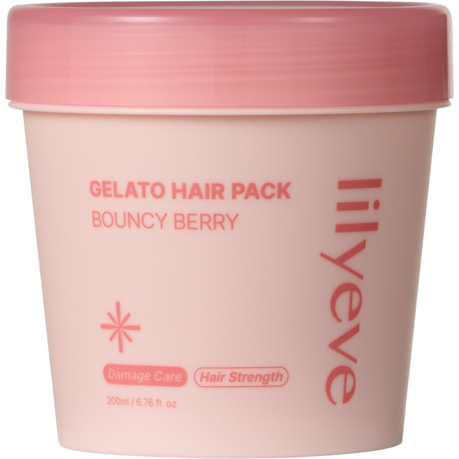 Lilyeve Gelato Hair Pack Bouncy Berry, Wzmacniająca kuracja proteinowa do włosów osłabionych, 200 ml