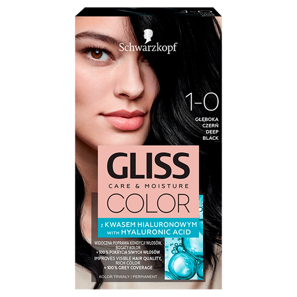 Gliss Color 1-0 Głęboka Czerń Farba do włosów, .