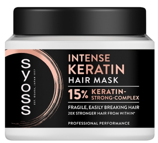 Syoss Intense Keratin, Maska do włosów delikatnych i łamliwych