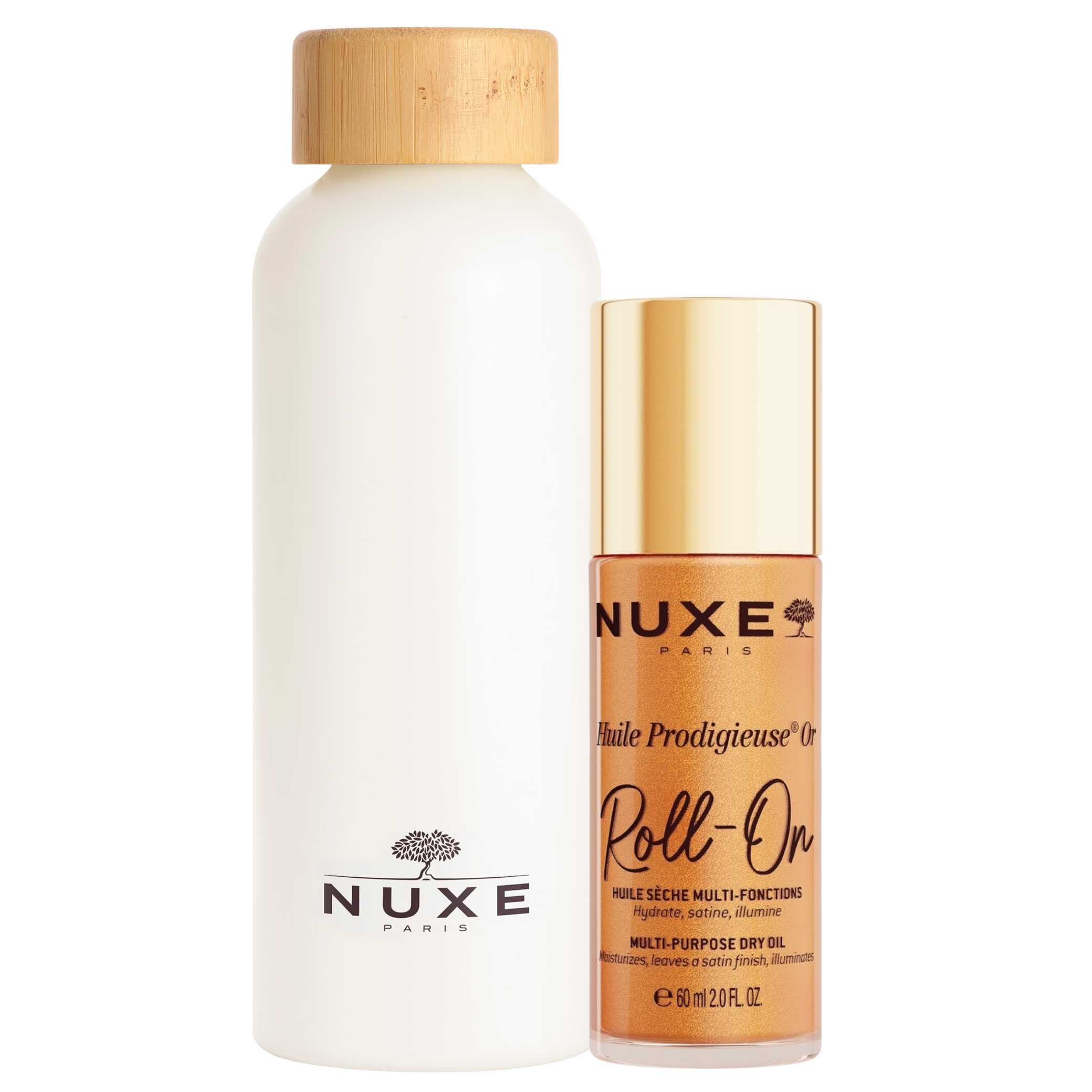 Nuxe Zestaw: HP Or Suchy olejek z drobinkami roll-on 60ml + Butelka