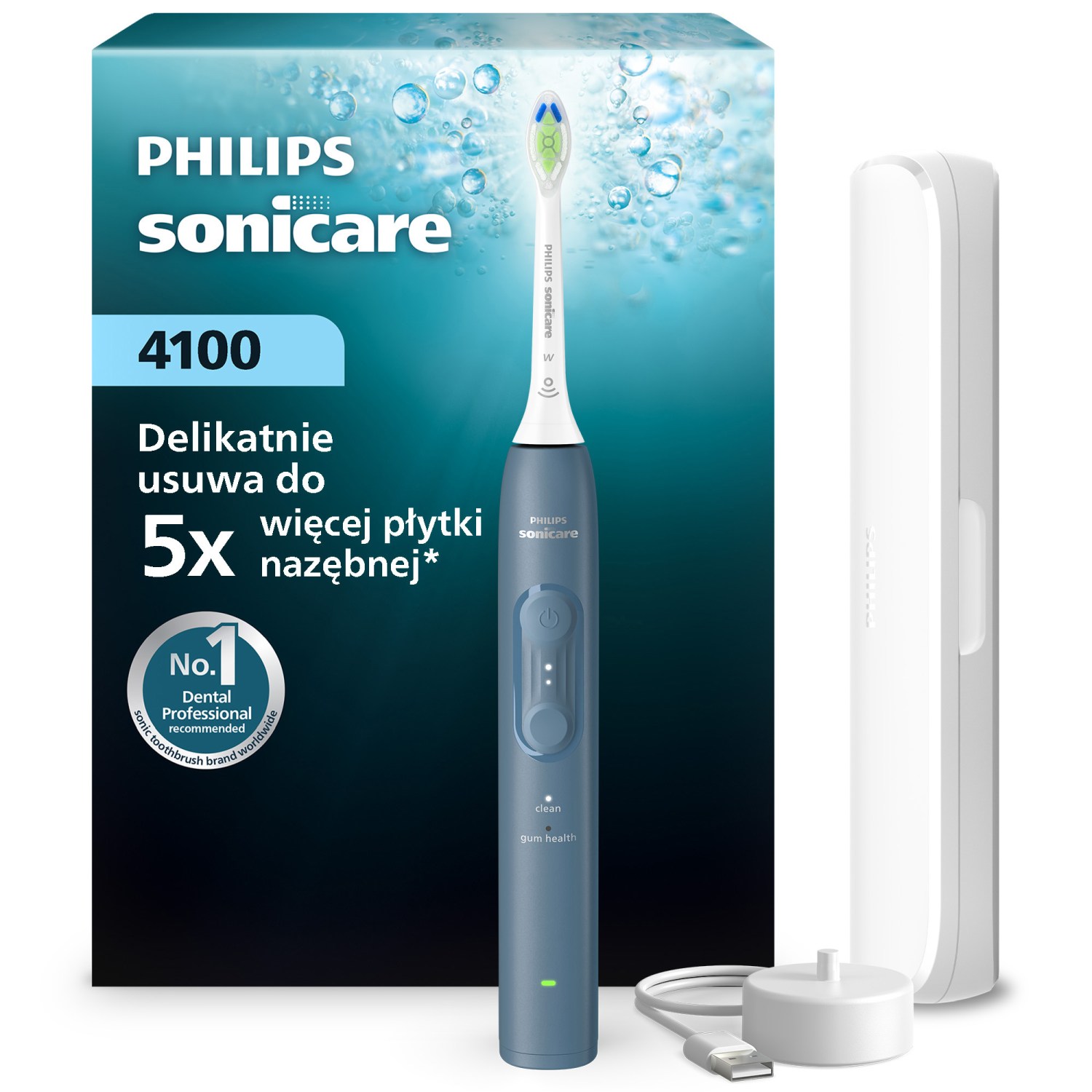 Philips Sonicare Szczoteczka soniczna HX4043/48 niebieska + etui podróżne 