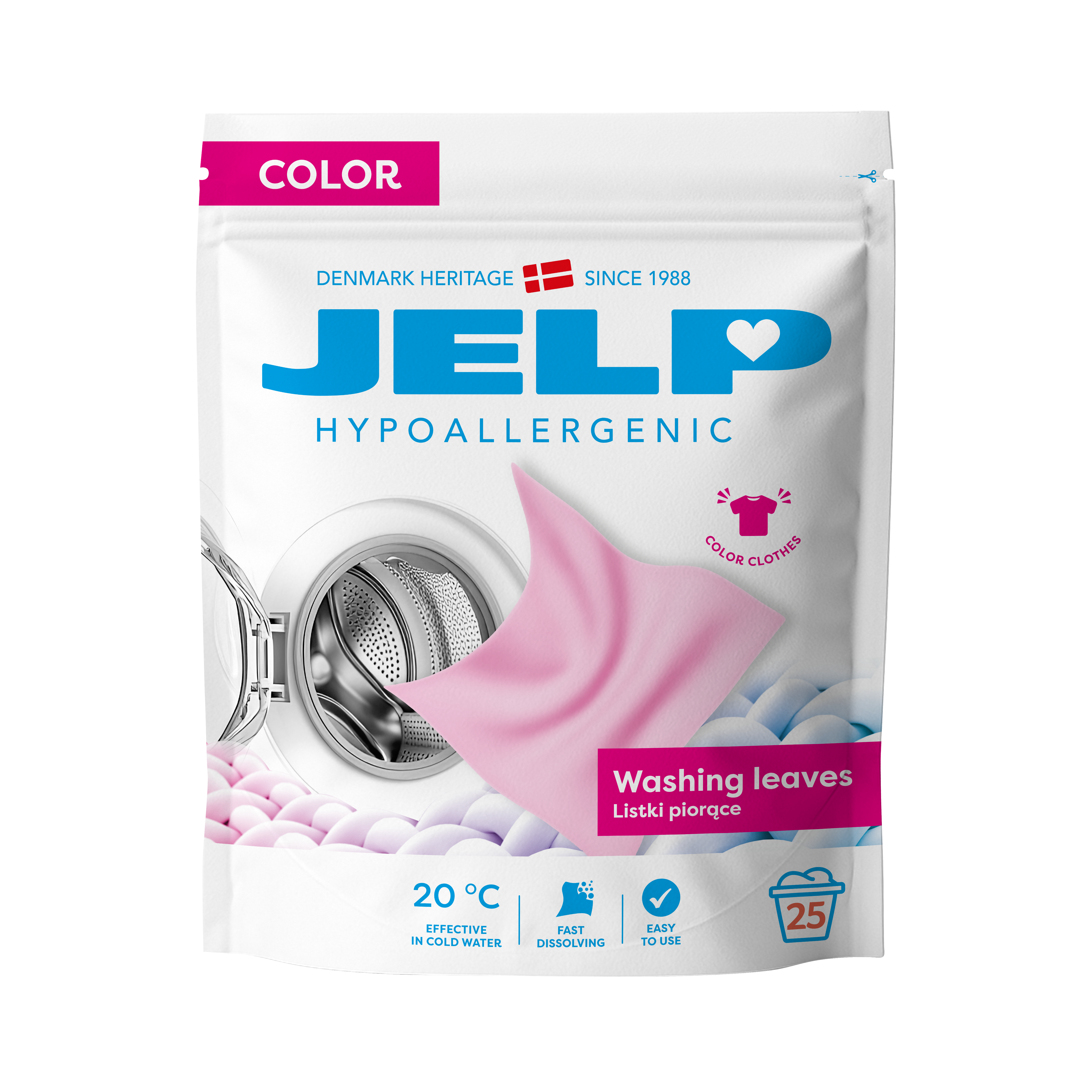 Jelp Hypoallergenic Listki do prania - color 25 szt.