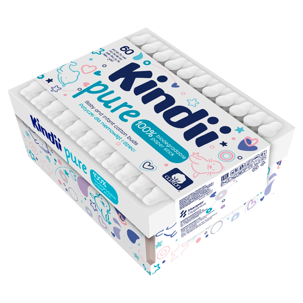 Cleanic Patyczki dla dzieci Kindii Pure (Pudełko Papierowe)