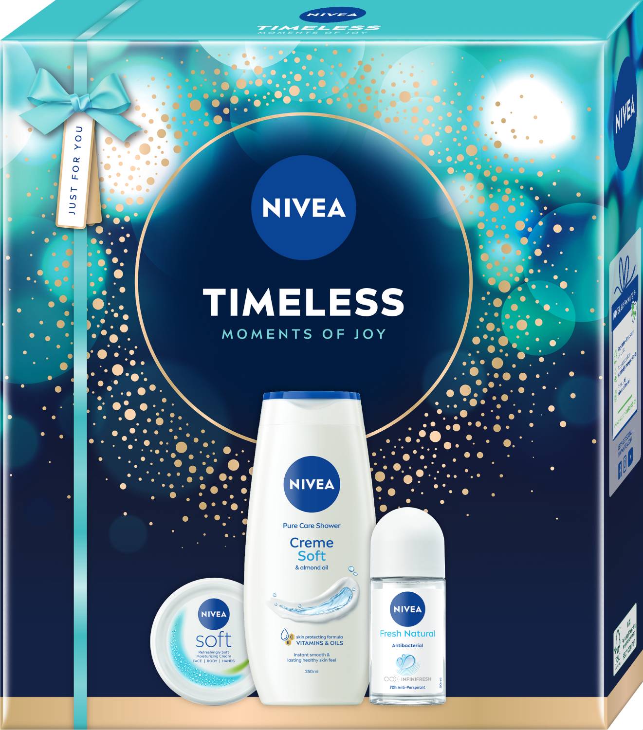 Nivea Zestaw Timeless: Deo AP 50 ml + Krem Soft 100 ml + SG 250 ml