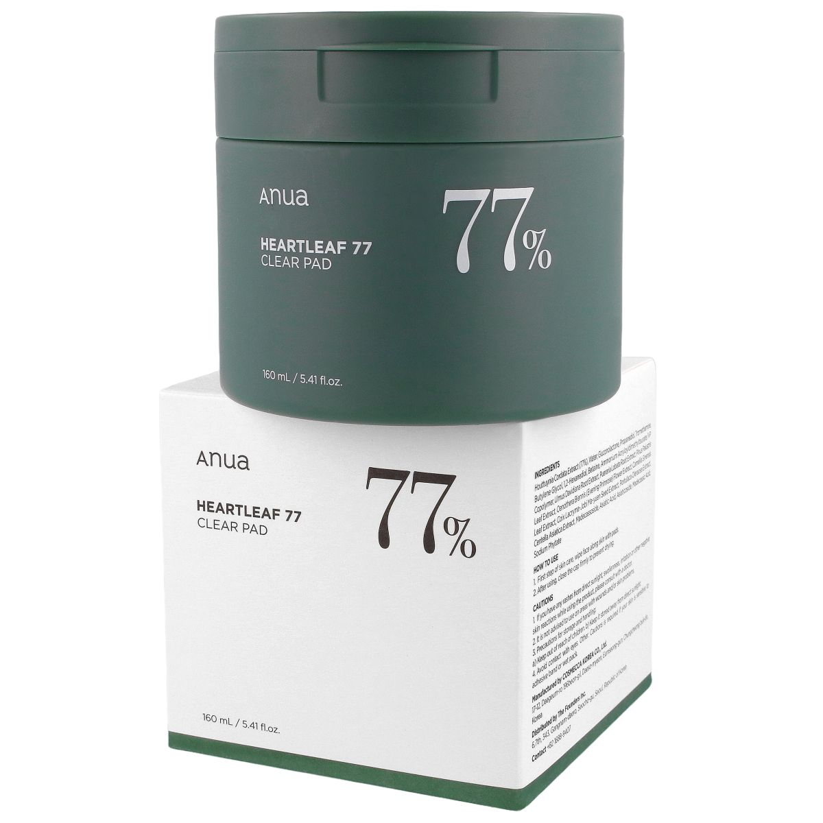 ANUA HEARTLEAF 77% CLEAR PAD (70 EA) - Nawilżająco-tonizujące płatki nasączone esencją