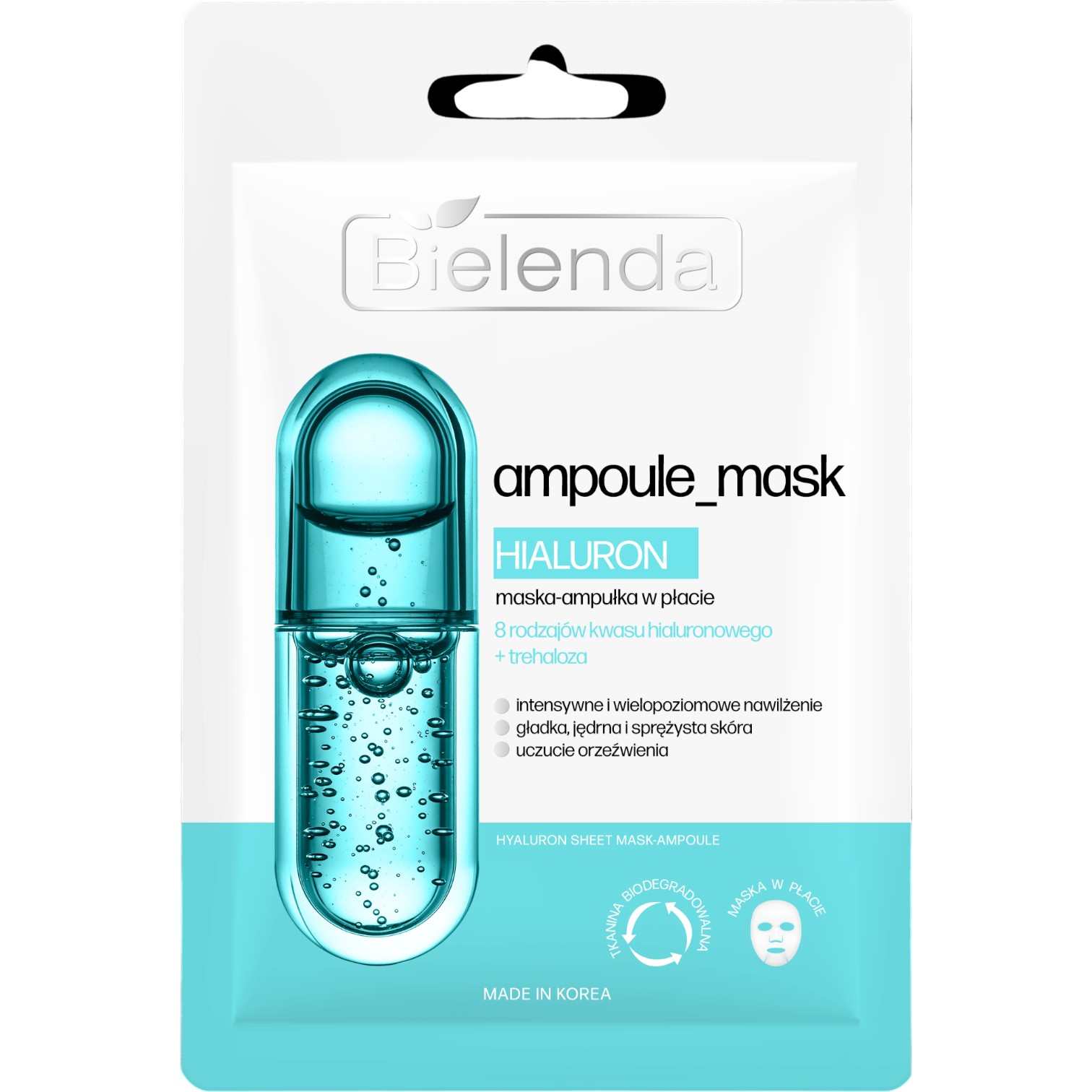 Bielenda Ampoule Mask Kwas Hialuronowy, Maska-ampułka w płacie