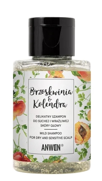 Anwen Travel Brzoskwinia i Kolendra Szampon do suchej i wrażliwej skóry głowy