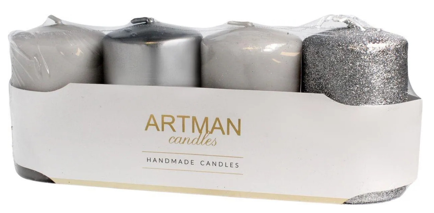 Artman Candles Candele Profumate Colore Argento