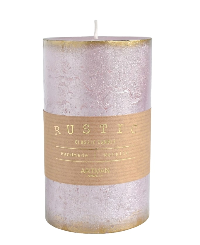 Artman Candles Candela Profumata Rustic Patinato Colore Rosa, Taglia Media
