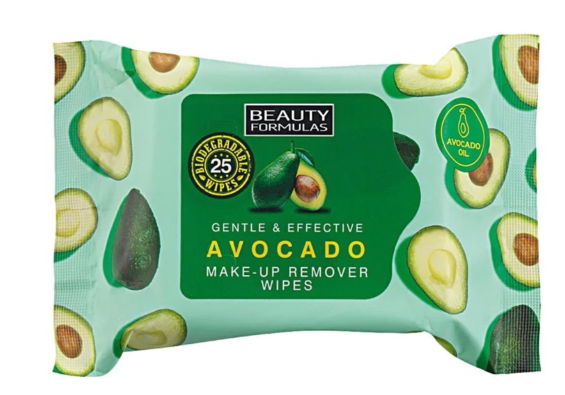 Beauty Formulas Salviettine Struccanti per il Viso con Olio di Avocado 25 pz