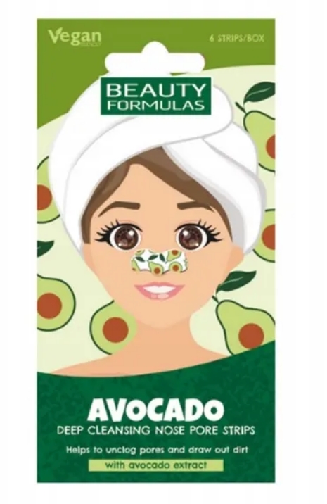Beauty Formulas Strisce Purificanti per il Naso all’Avocado 6 pz