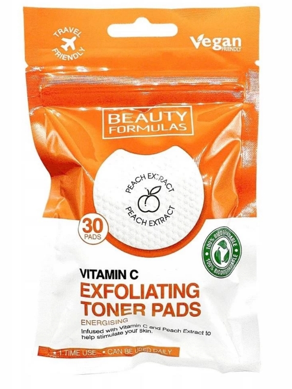 Beauty Formulas Patch Esfolianti Imbevuti alla Vitamina C 30 pz