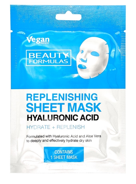 Beauty Formulas Maschera Riempitiva in Tessuto all’Acido Ialuronico