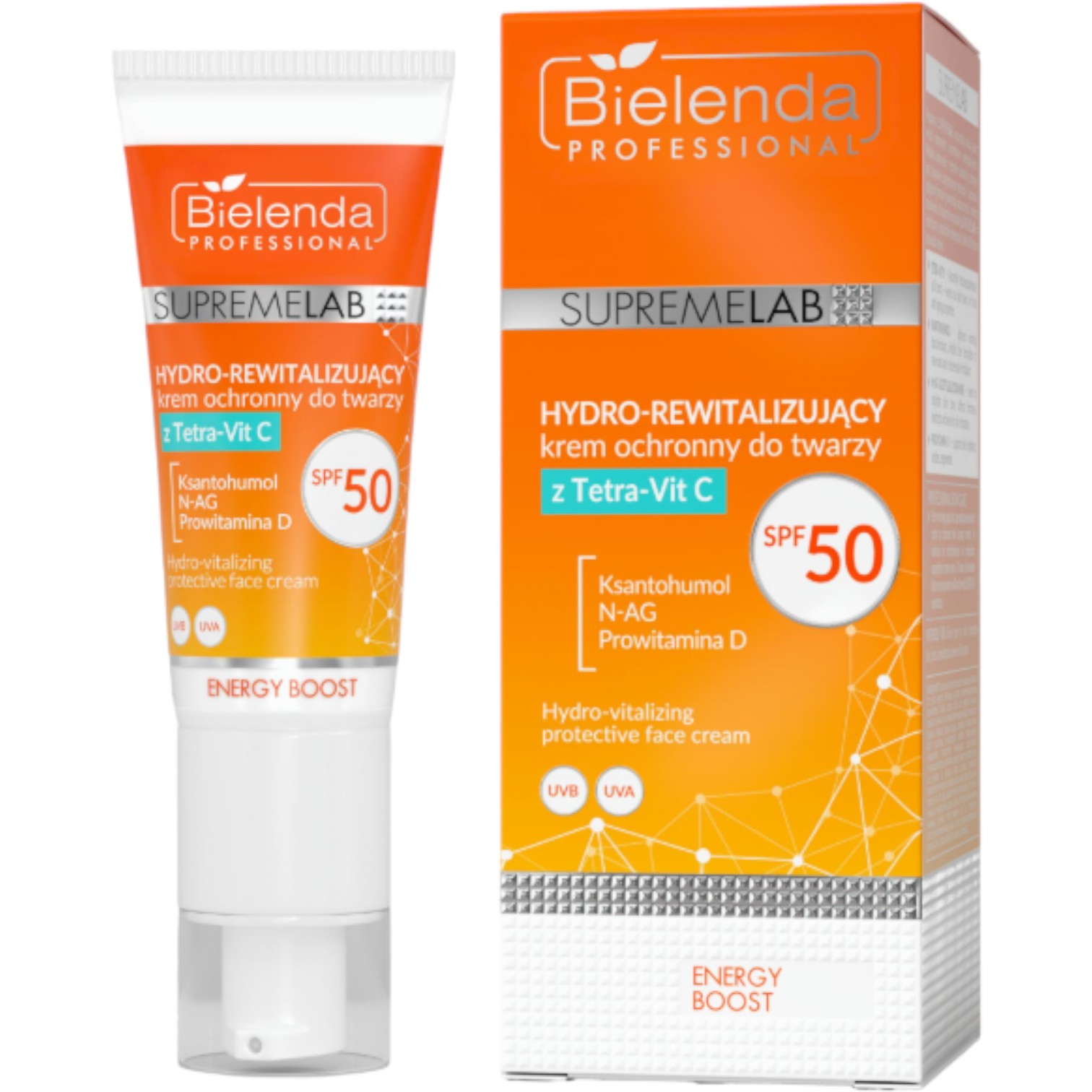Bielenda Professional Supremelab Energy Boost Hydro-rewitalizujący krem ochronny, SPF50, 40 ml