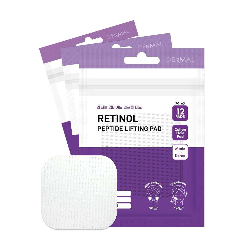 Dermal Retinol Peptide Lifting Pad, Liftingujące płatki do twarzy z retinolem i peptydami,12 szt