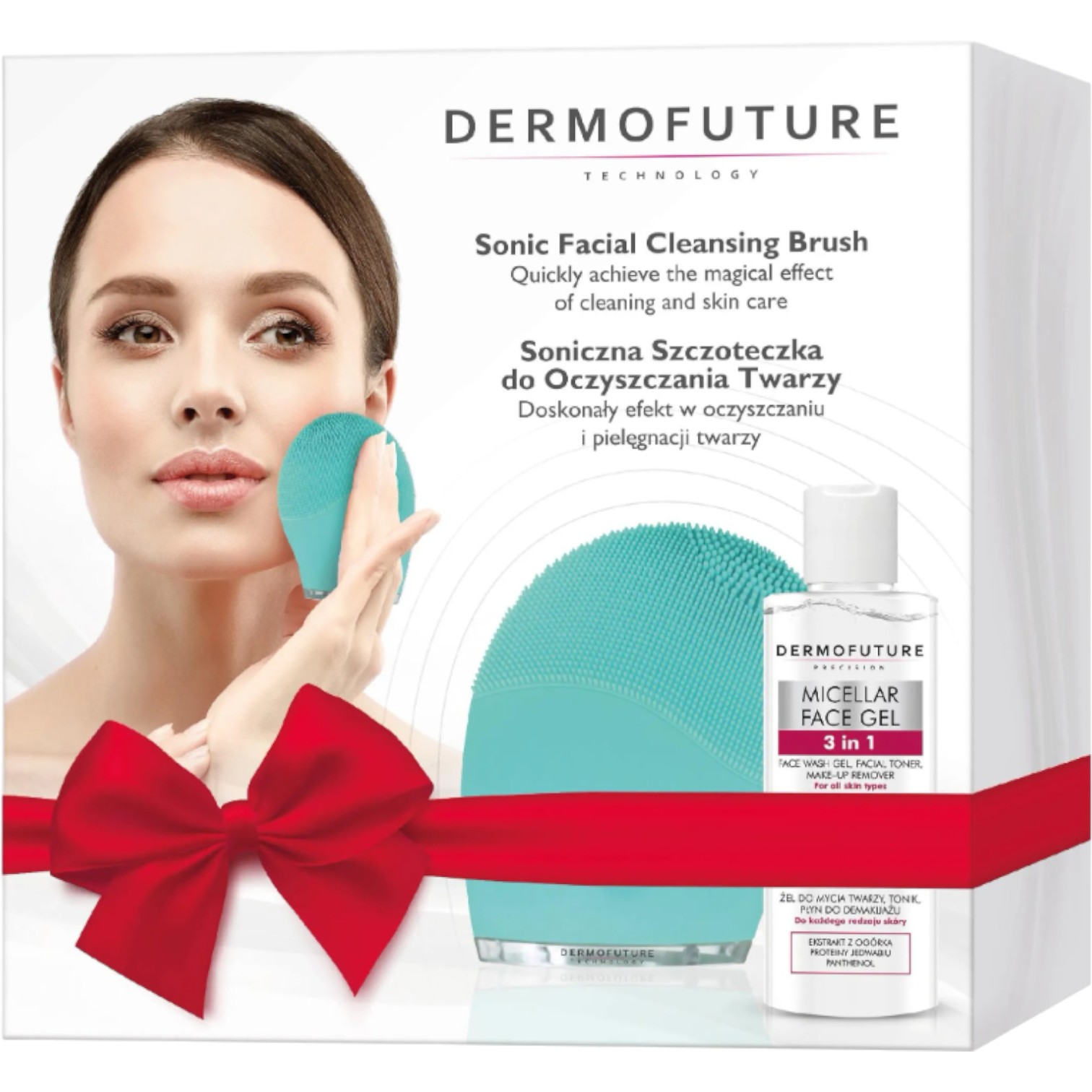 Dermofuture Szczoteczka soniczna duża, Zielona z żelem 3w1 