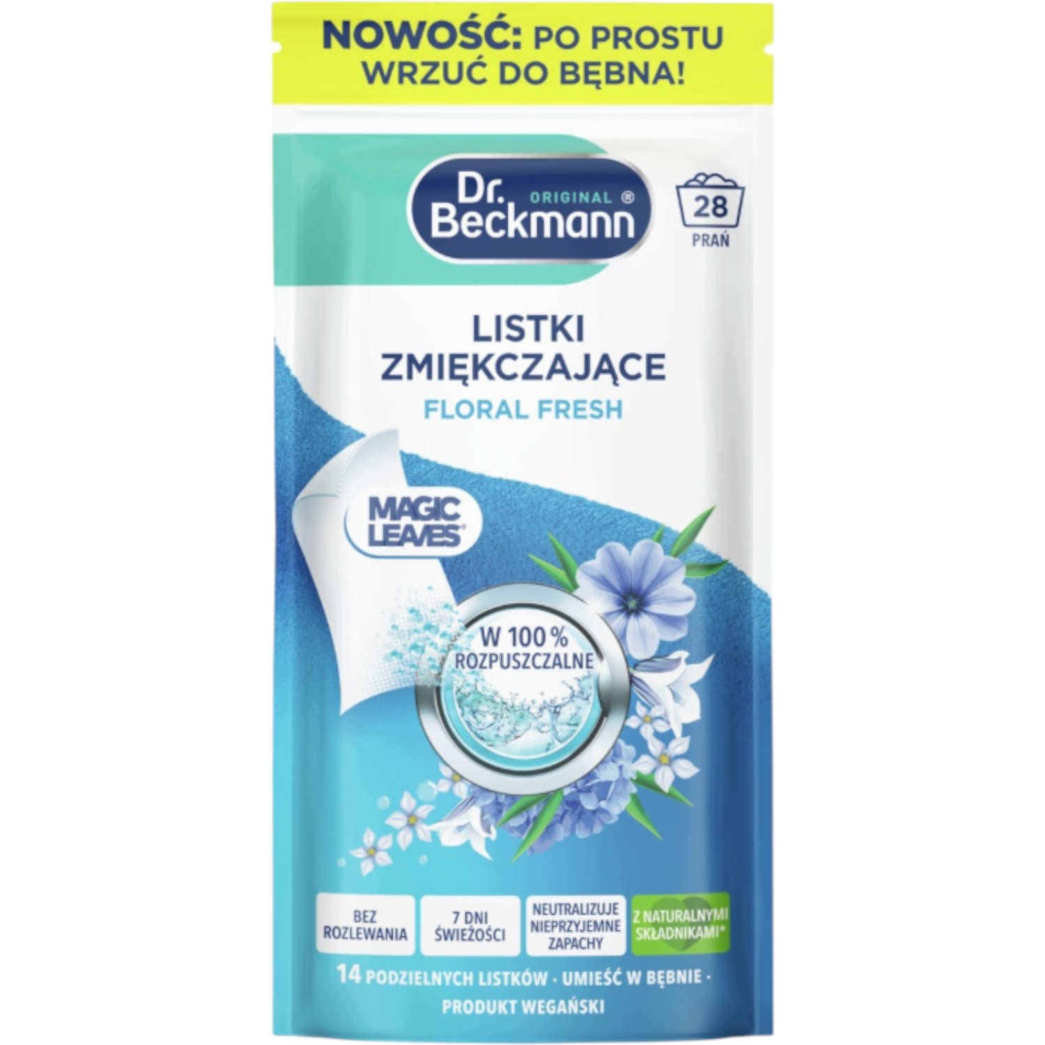 Dr. Beckmann Listki do płukania, Floral Fresh, 14 szt.