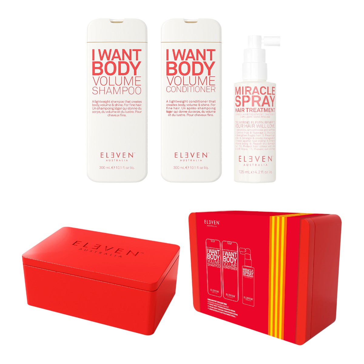 Eleven Australia Volume Holiday Trio Zestaw: szampon nadający objętość + odżywka nadająca objętość + kuracja do włosów