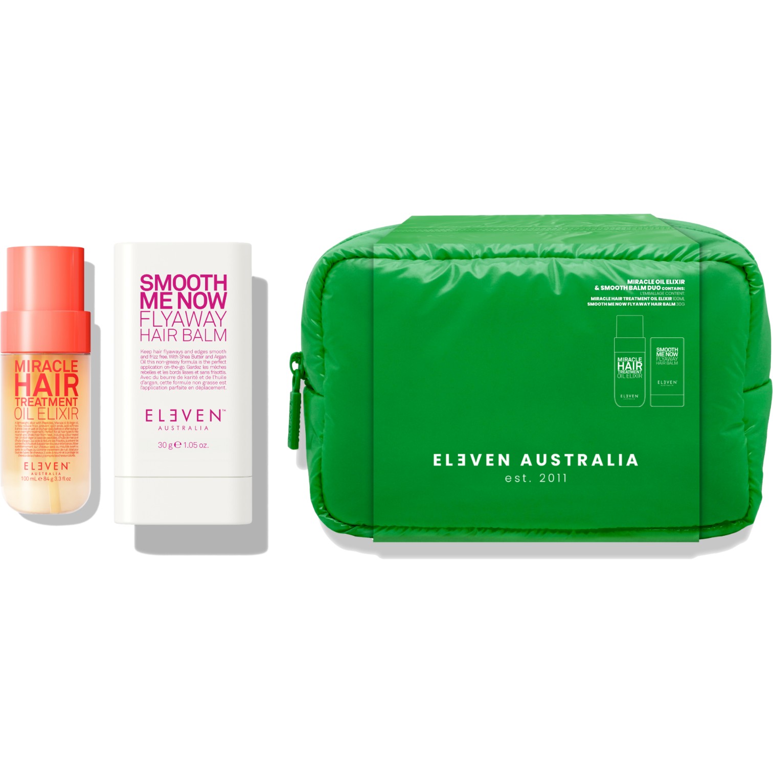 Eleven Australia Zestaw Miracle & Smooth Duo: Miracle hair treatment + Smooth&shine anti-frizz