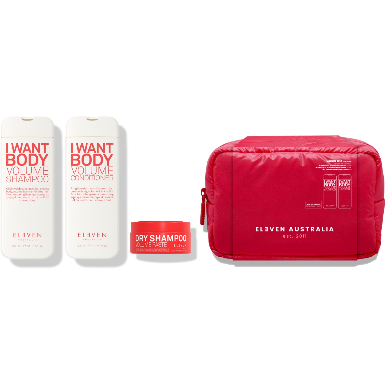 Eleven Australia Zestaw Volume Holiday Trio: Shampoo + Conditioner + Dry shampoo
