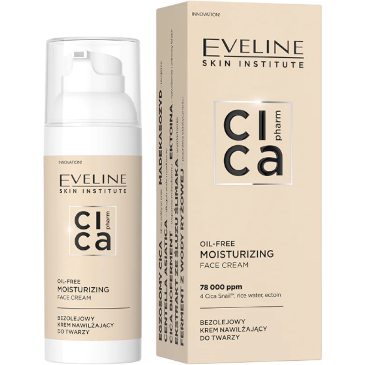 Eveline Cica Pharm Bezolejowy krem nawilżający do twarzy, 50 ml