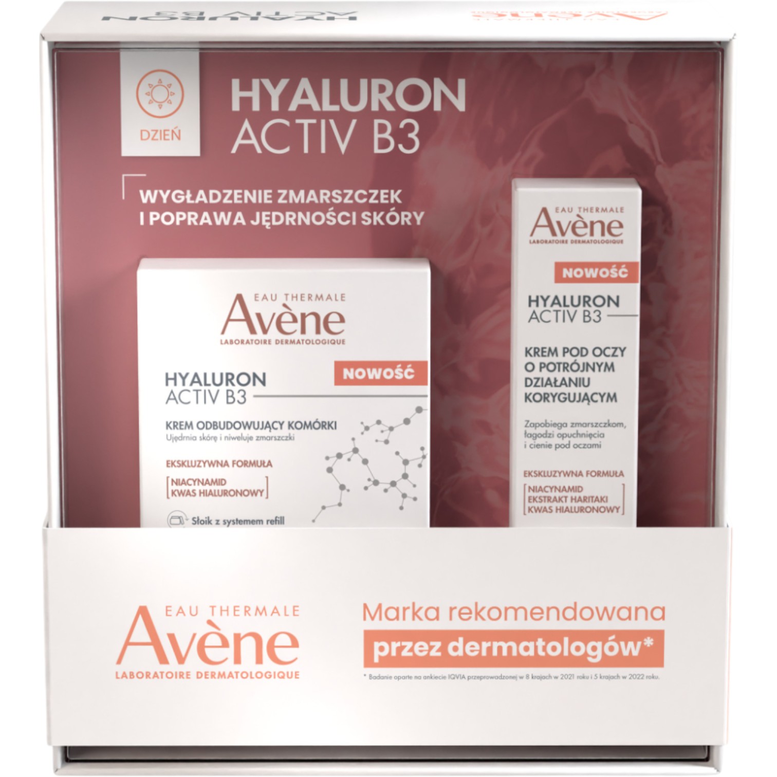 Avene zestaw Hyaluron Activ B3: Krem na dzień 50ml + Krem pod oczy 15ml