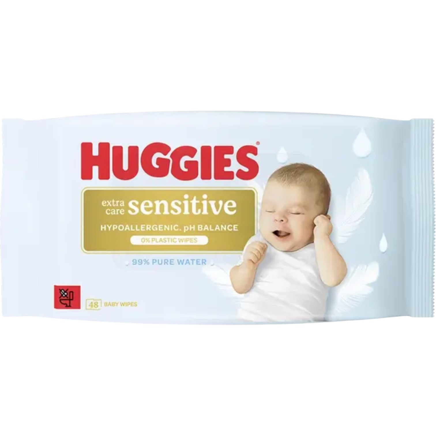 Huggies Baby Wipes Pure Extra sens plastic free, 48 sztuk