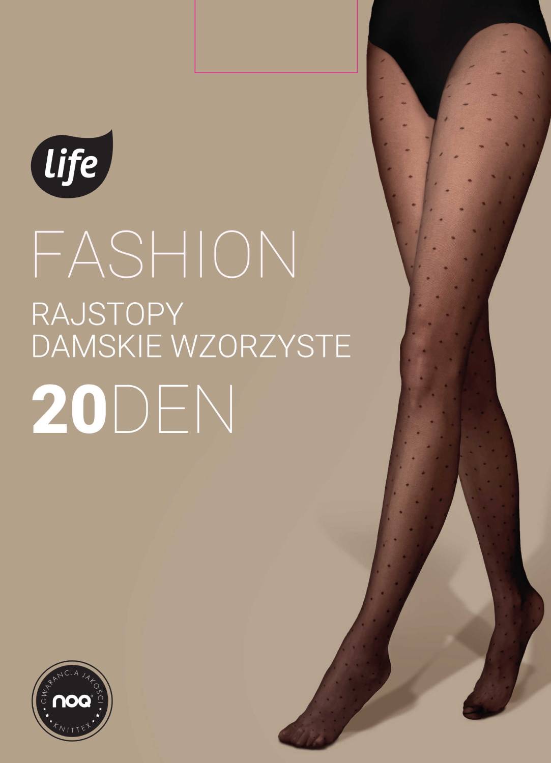 Life Rajstopy Fashion wzór Kropeczki 20 den, Nero