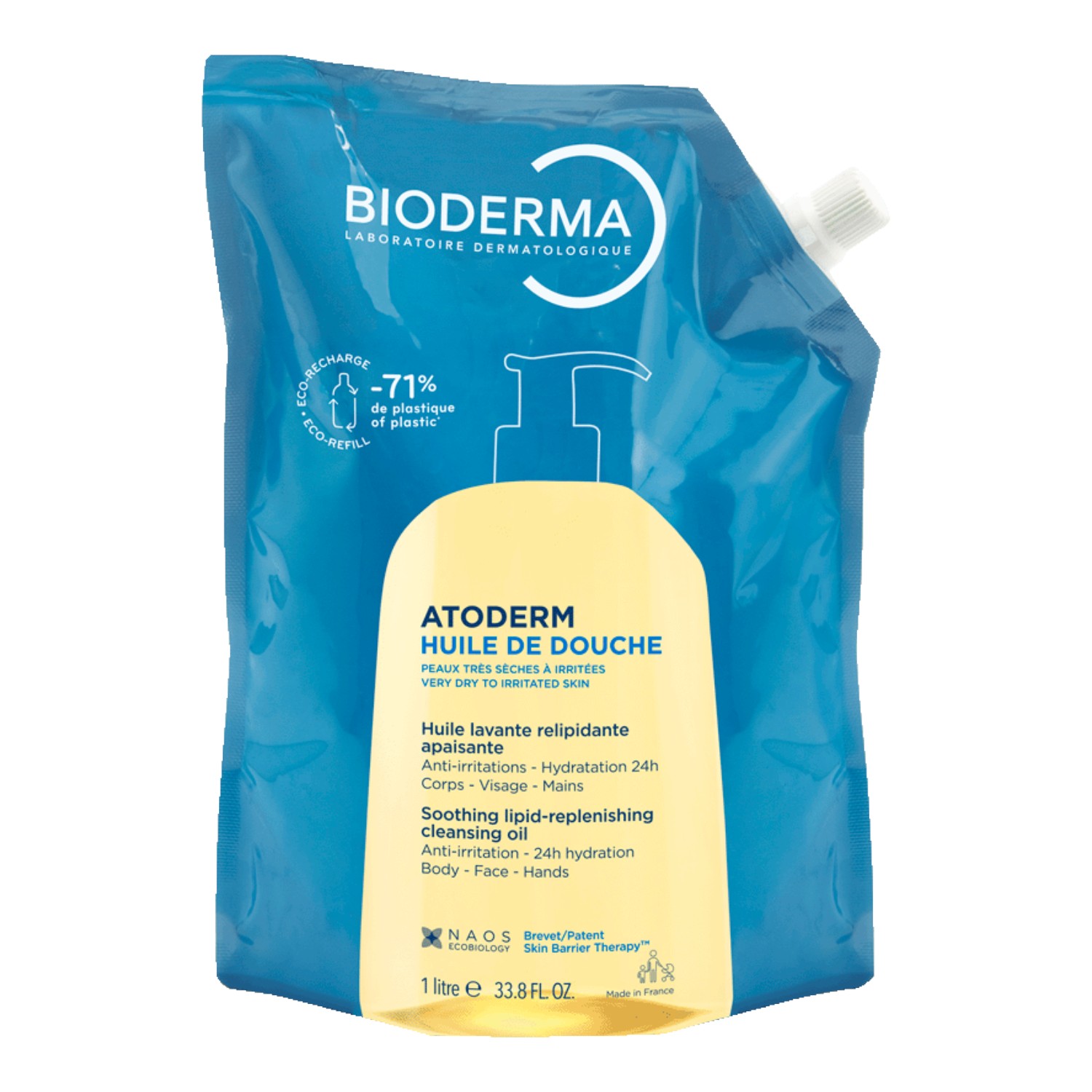 Bioderma Atoderm Huile de douche eco-refill Nawilżający olejek do kąpieli, 1000 ml