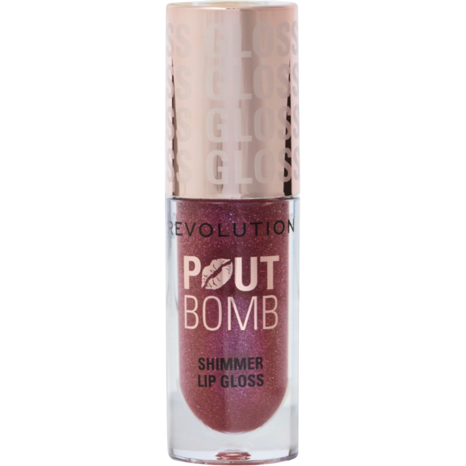 Makeup Revolution Pout Bomb Shimmer Gloss Błyszczyk do ust Berry Lustre, 4,5 ml