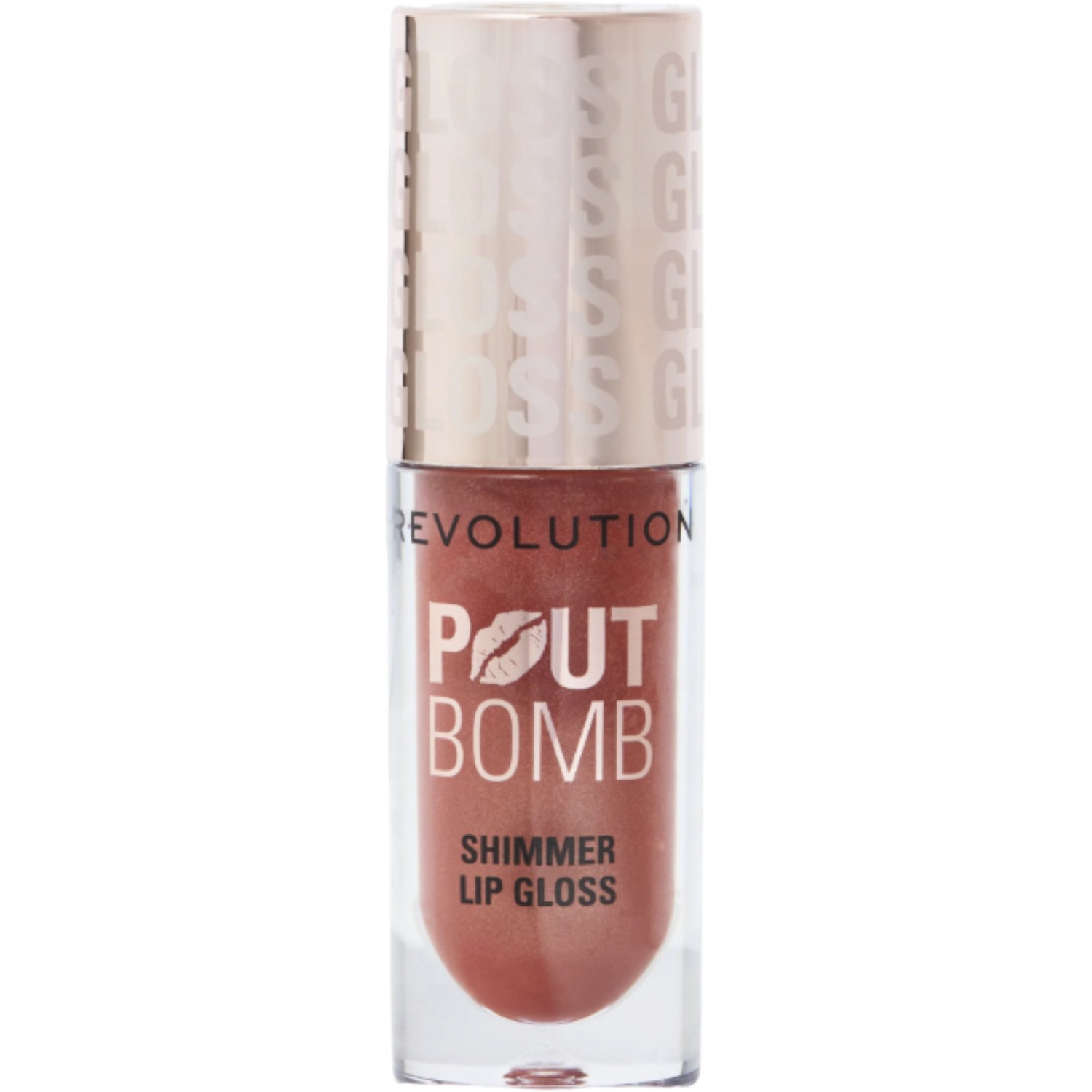 Makeup Revolution Pout Bomb Shimmer Gloss Błyszczyk do ust Nude Glow, 4,5 ml