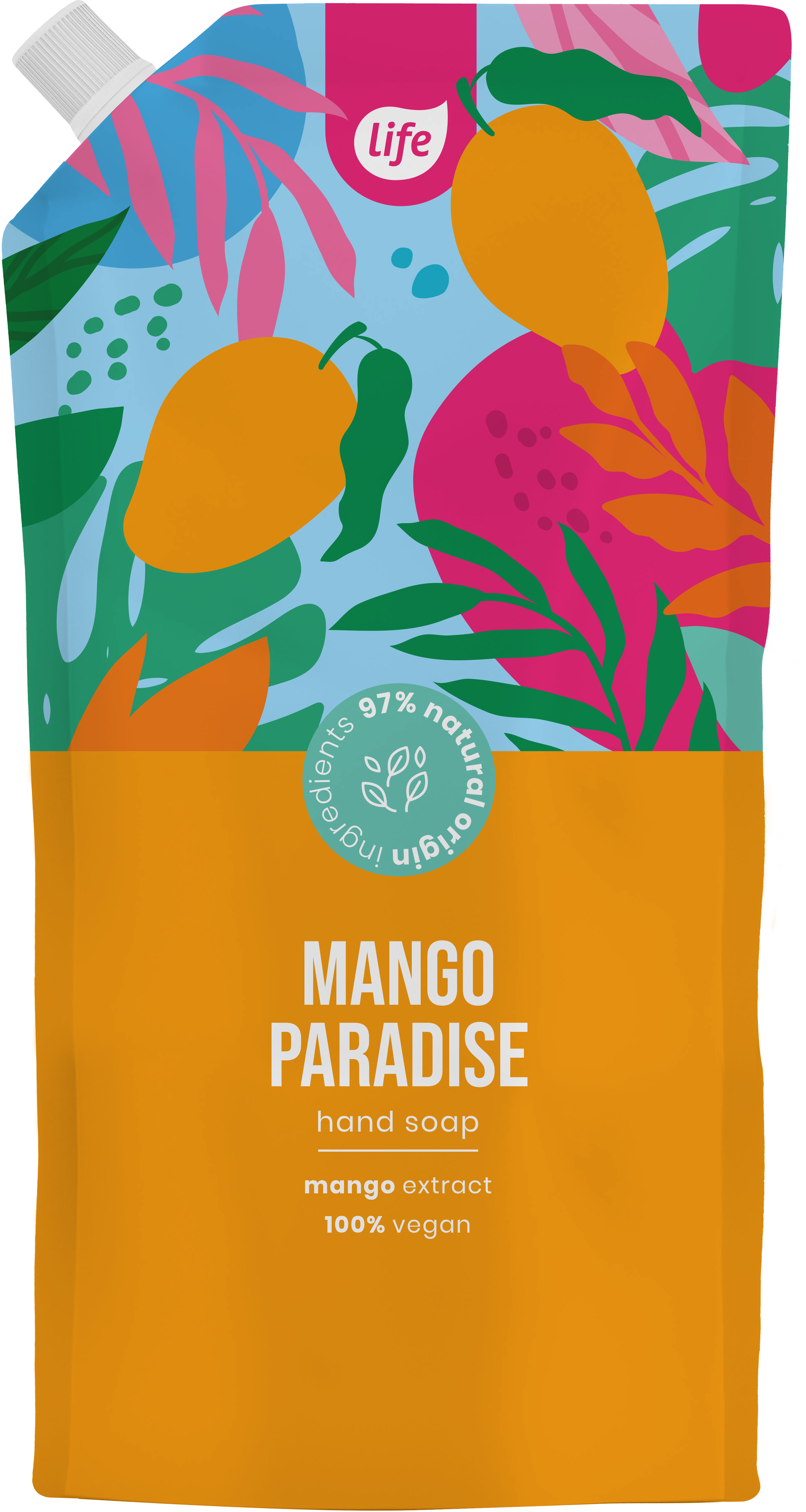 Life Sapone liquido Mango Paradise, ricarica 500 ml