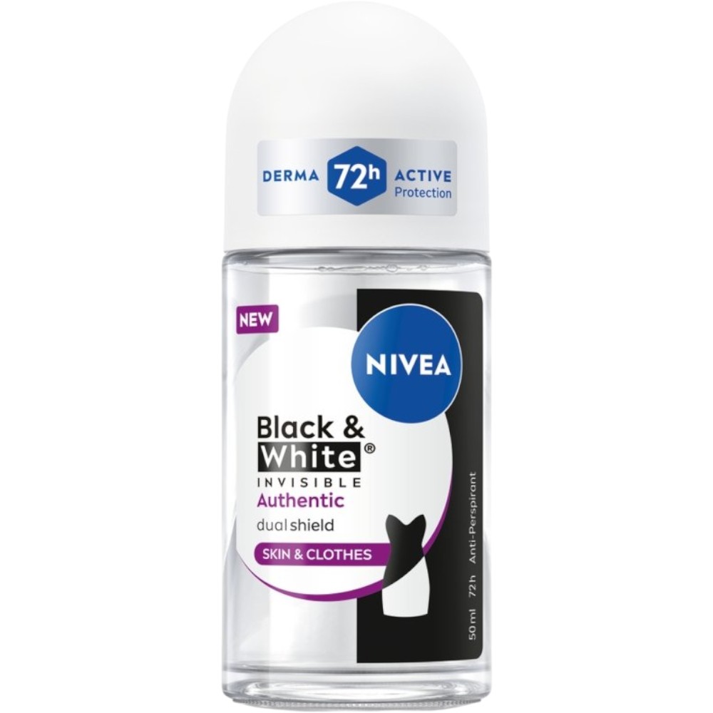 Nivea Deo Roll-on Black&White, Antyperspirant, Authentic