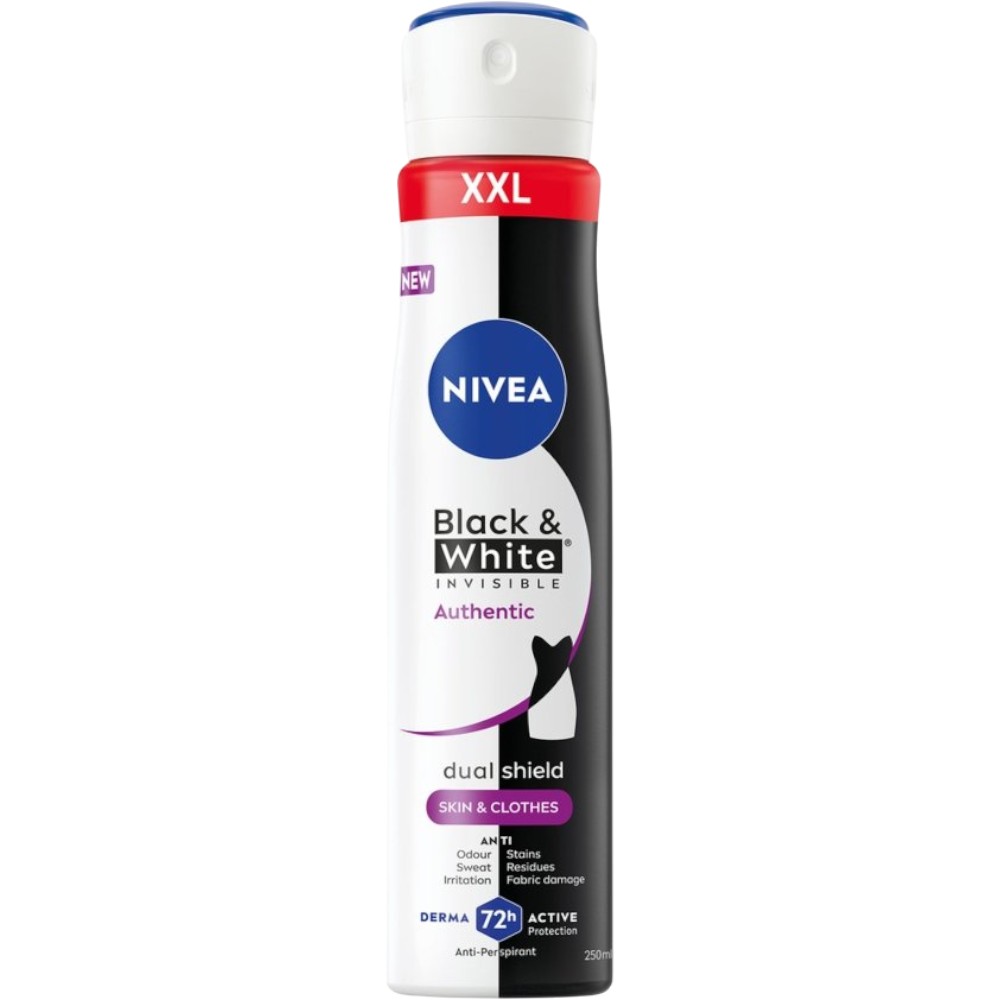 Nivea Deo Spray Black&White, Antyperspirant, Authentic