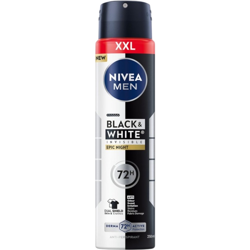 Nivea Men Deo Spray Black&White, Antyperspirant, Epic Night