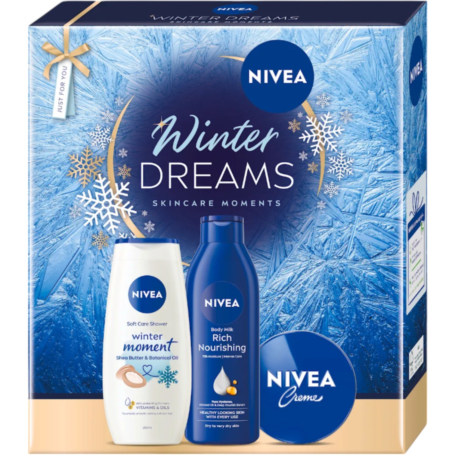 Nivea Zestaw Winter Dreams: Shower gel 250 ml + Mleczko do ciała + Krem uniwersalny 150 ml