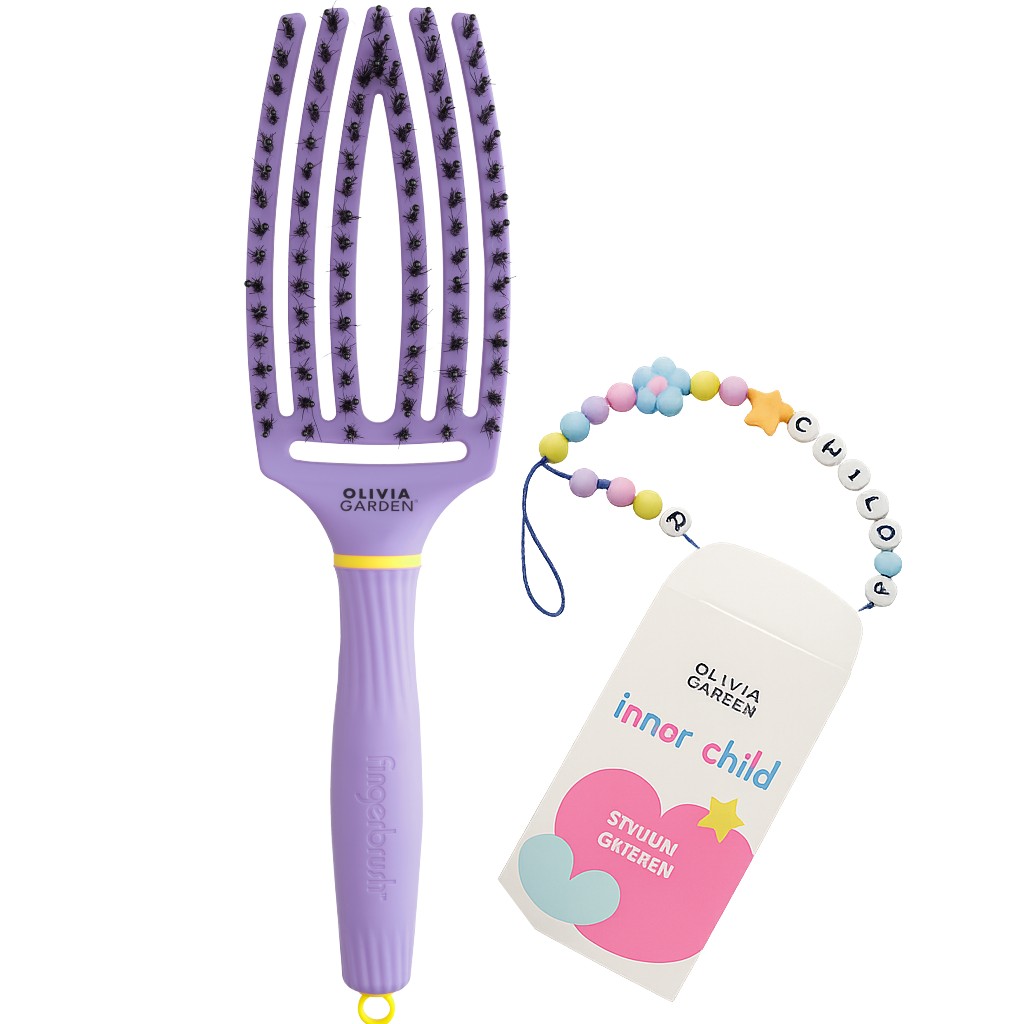 Olivia Garden Fingerbrush Care Iconic Boar&Nylon, Snuggle Purple 
