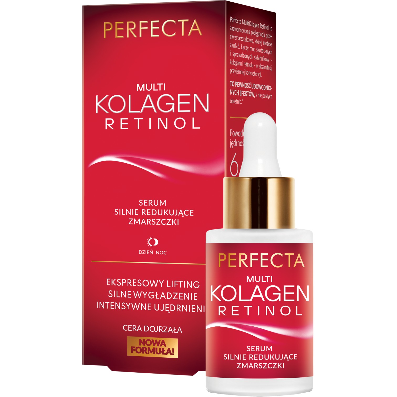 Perfecta Multikolagen + Retinol Przeciwzmarszczkowe serum wyrównujące koloryt