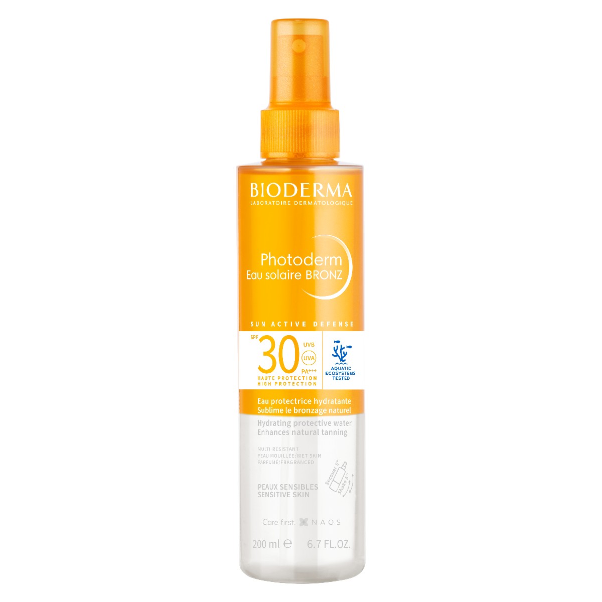 Bioderma Photoderm Eau Solaire Bronz Nawilżająca dwufazowa woda ochronna SPF 30