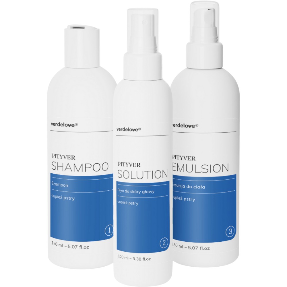 Verdelove Pityver, Zestaw do pielęgnacji skóry z objawami łupieżu pstrego