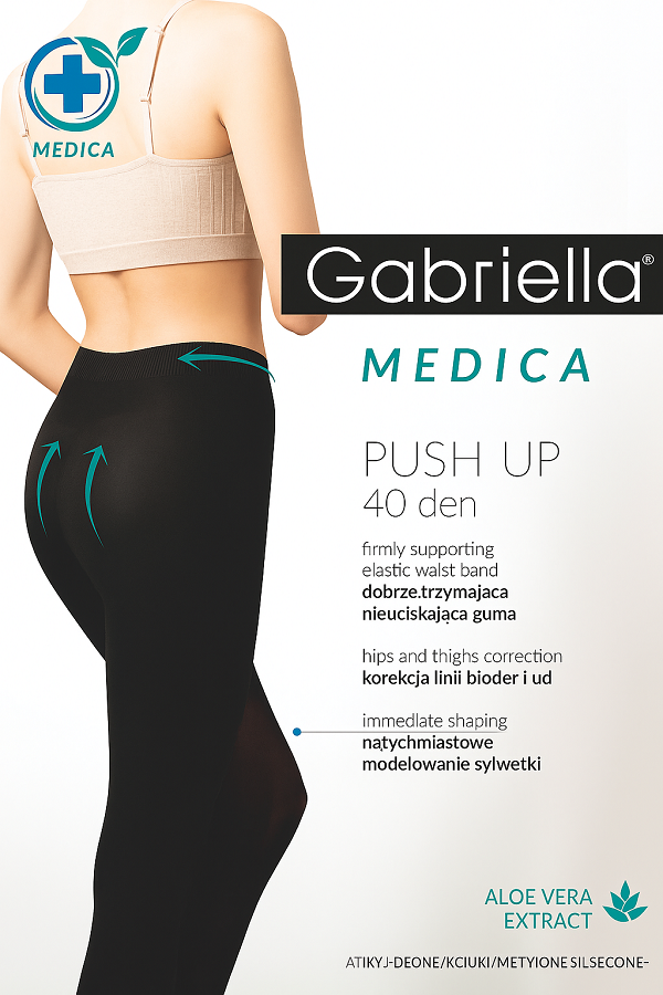 Gabriella Rajstopy Push Up 40 den, Nero