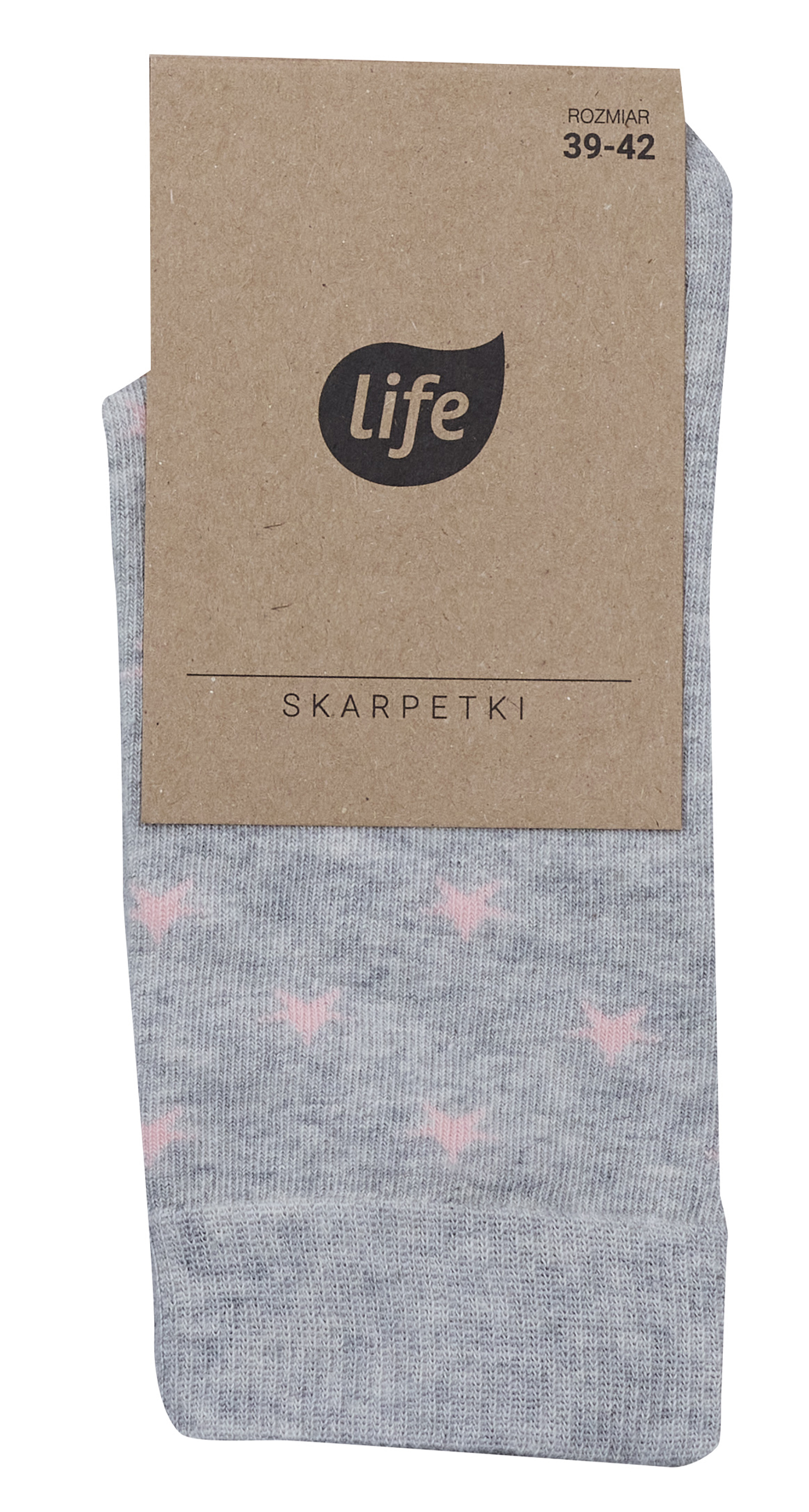 Life Skarpety bawełniane Hipster wzór Stars Grey, 35-38