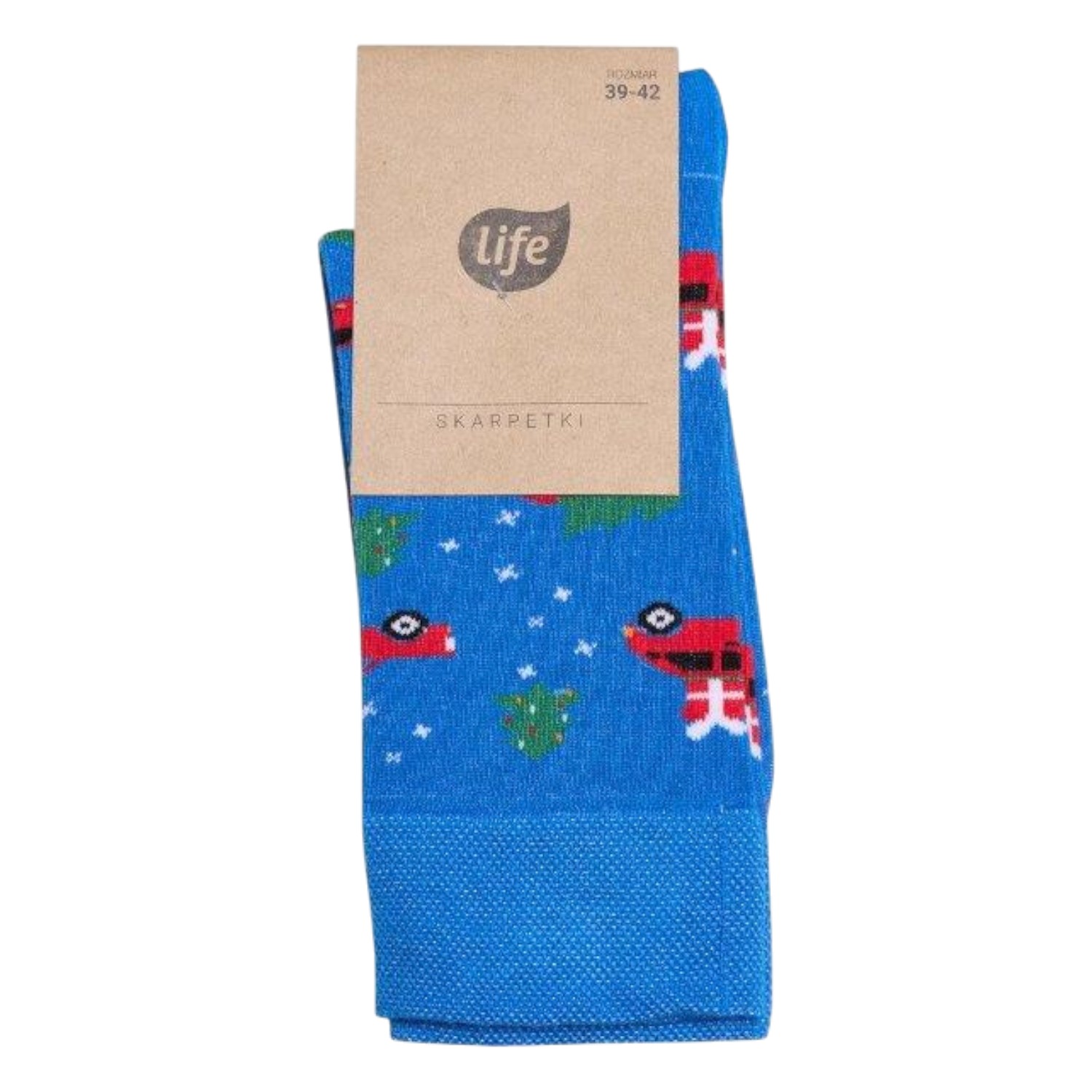 Life Skarpetki Hipster wzór Auto z choinką, -46 niebieski