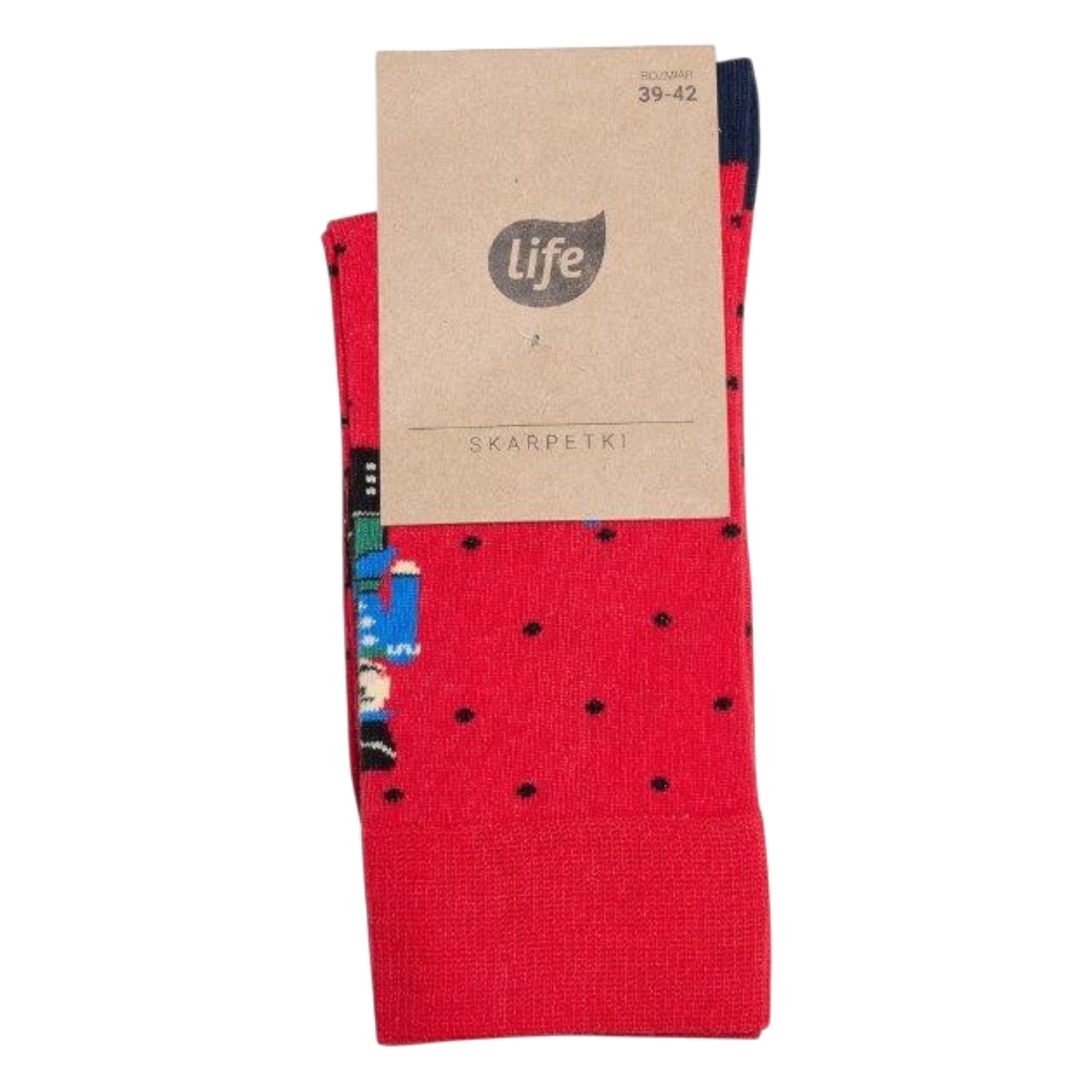 Life Skarpetki Hipster wzór Dziadek do orzechów -38 czerwony