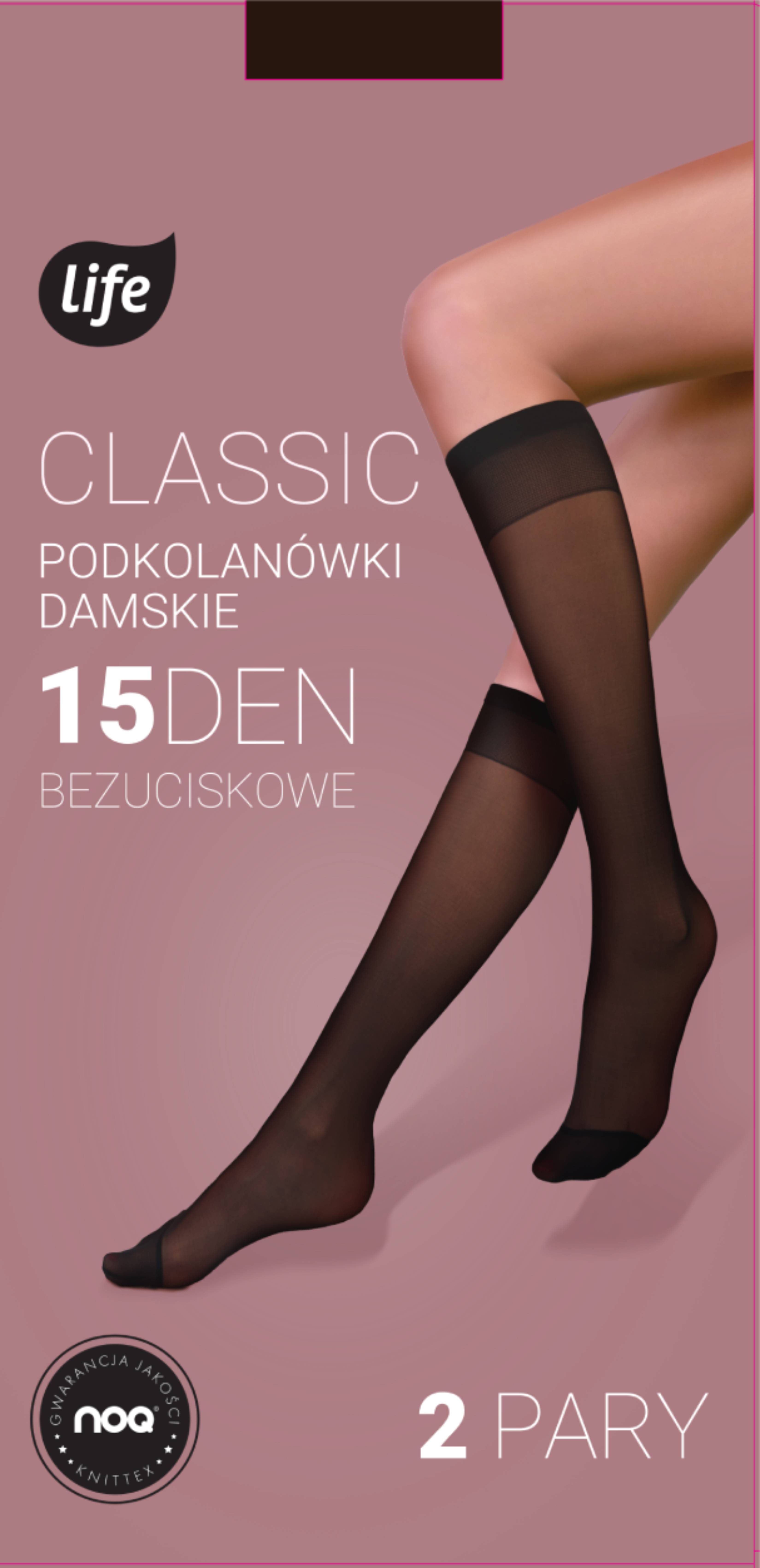 Life Podkolanówki Classic 15 den natural 2 pary