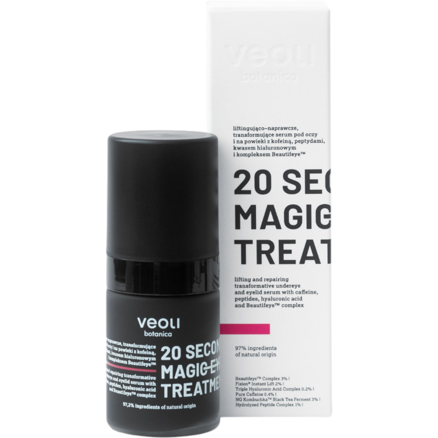 Veoli Botanica 20 Seconds Magic Eye Treatment, Liftingująco-naprawcze serum pod oczy, na powieki