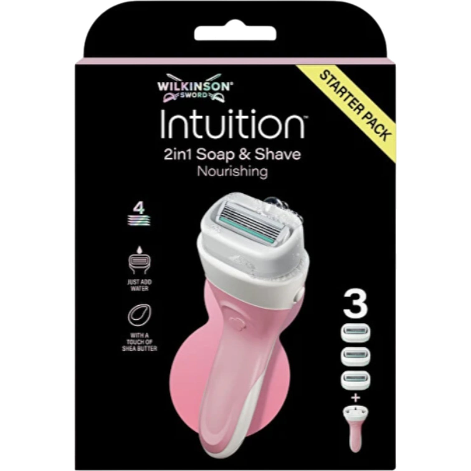 Wilkinson Sword Intuition 2w1 Soap&Shave, rączka + 3 wkłady