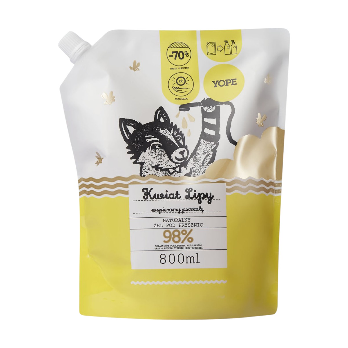 Yope Naturalny żel pod prysznic, Kwiat Lipy, Refill 