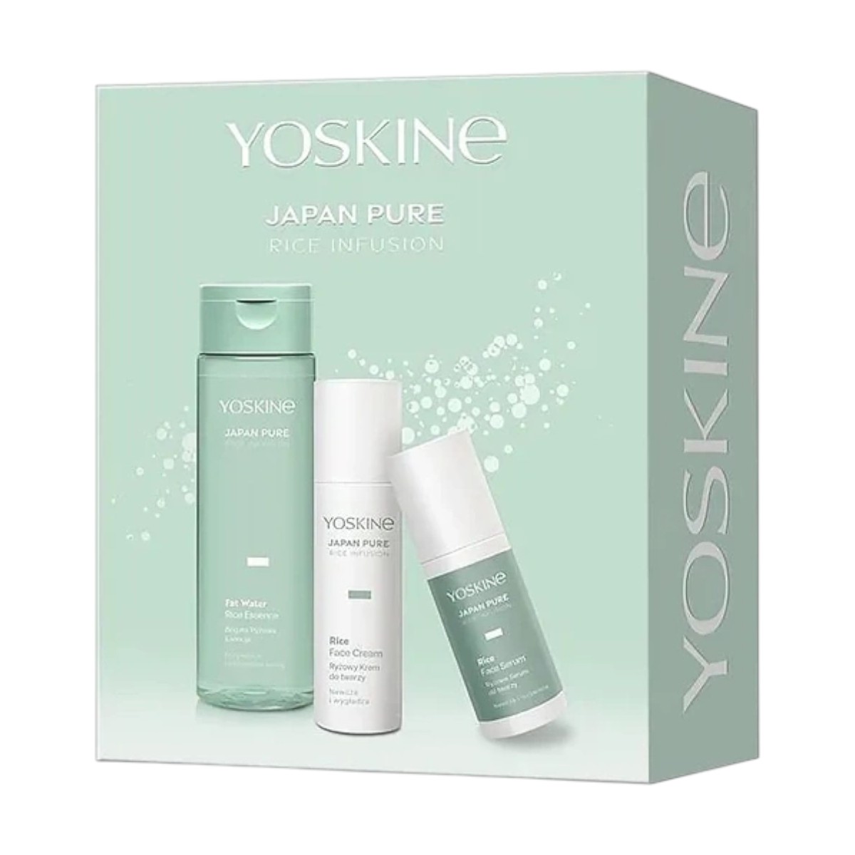 Yoskine Japan Pure Rice Infusion Zestaw: krem do twarzy + serum do twarzy + esencja