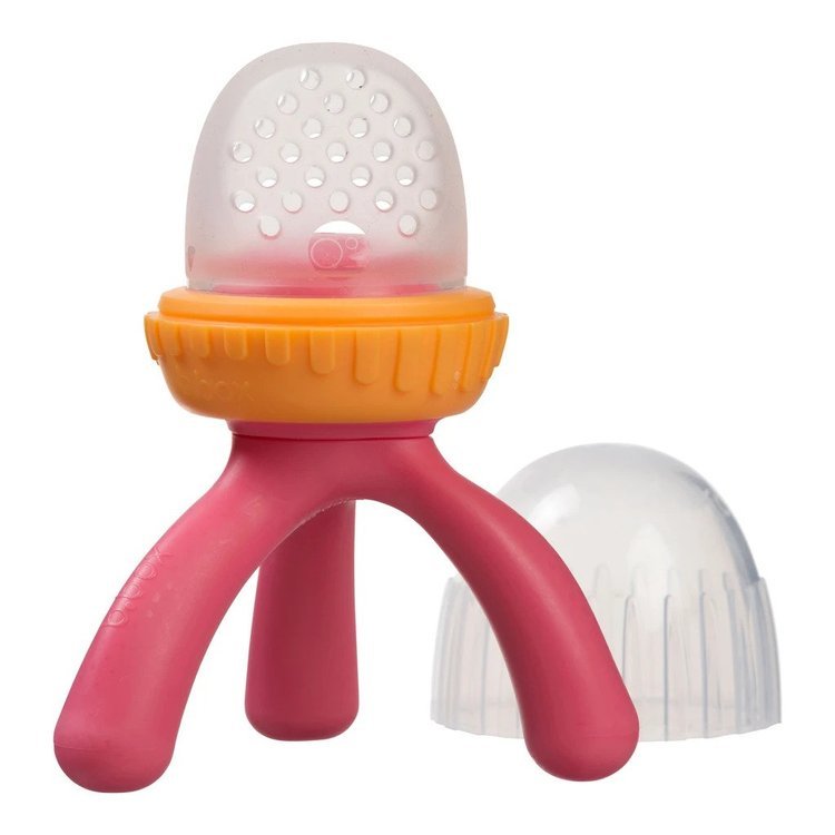 B.Box – Ciuccio Sgranocchiatore Bambino A Treppiede – Ciuccio Scoperta Cibo Per Bambini 4 Mesi+ Silicone Di Qualità Alimentare Sicuro Per Frutta Verdura In Pezzi – Strawberry-image